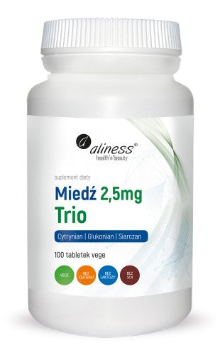 Miedź trio 2,5 mg x 100 vege tab. Aliness
