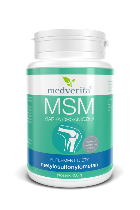 MSM siarka organiczna - proszek 400 gramów MEDVERITA