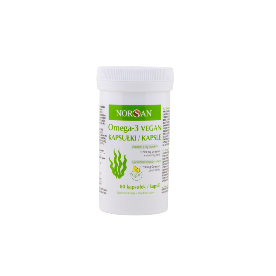 Norsan Omega-3 Vegan Kapsułki z alg 1700 mg 80 kapsułek