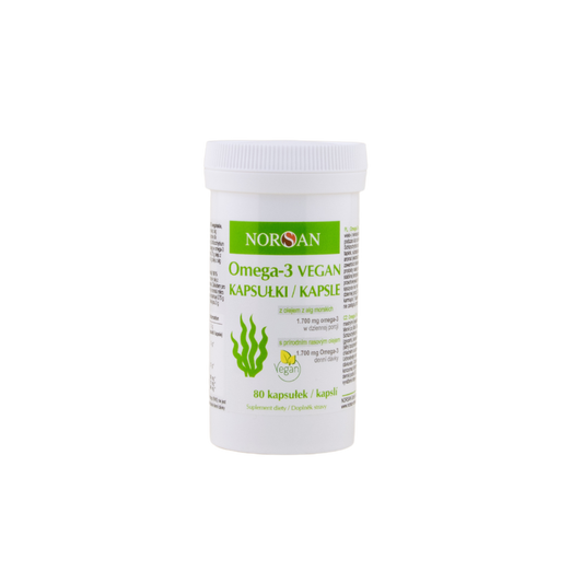 Norsan Omega-3 Vegan Kapsułki z alg 1700 mg 80 kapsułek