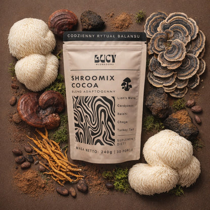 Shroomix – Funkcjonalne Kakao z adaptogenami + grzyby 240G