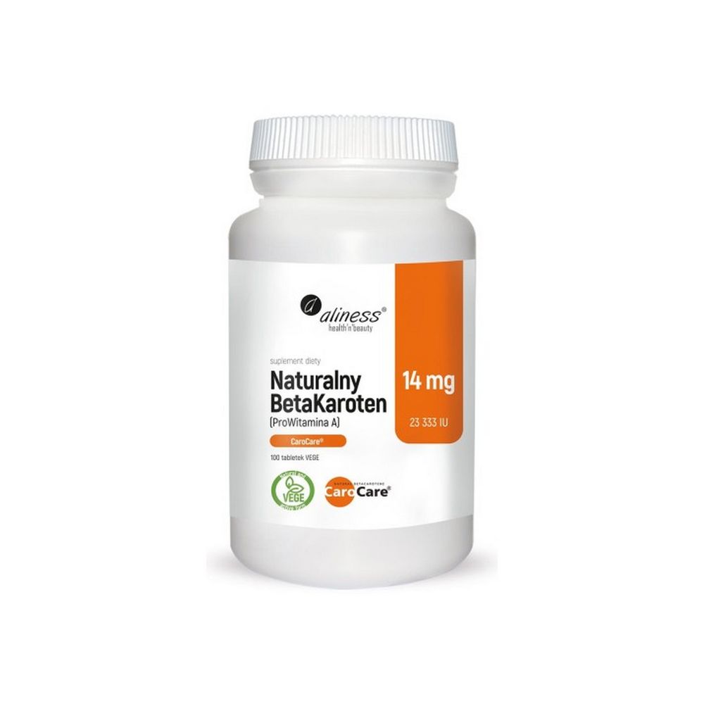 Aliness Naturalny BetaKaroten 14 mg (ProWitamina A) x 100 tab. vege