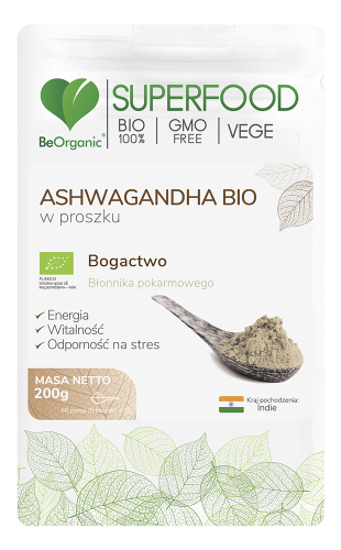 Ashwagandha BIO w proszku 200g BeOrganic