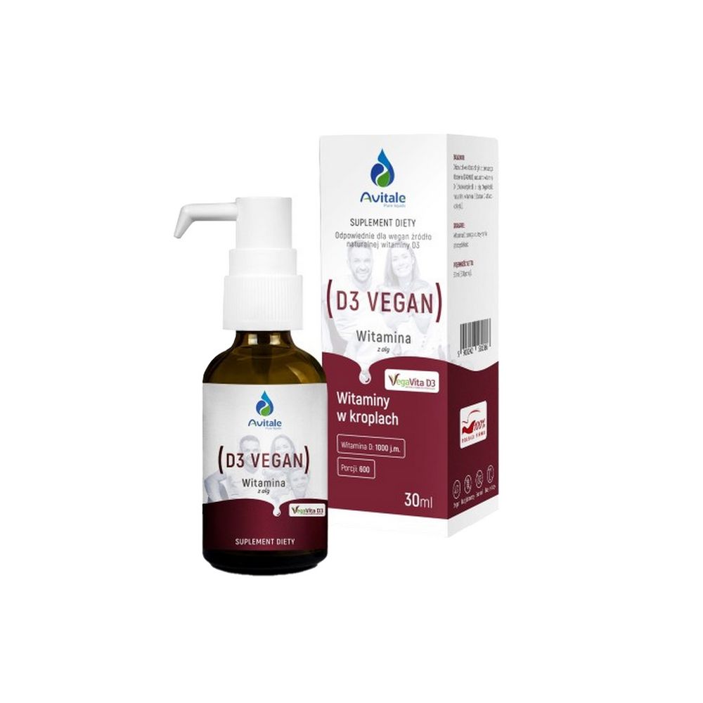 Avitale, Naturalna witamina D3 VEGAN 1000 j.m. 30 ml
