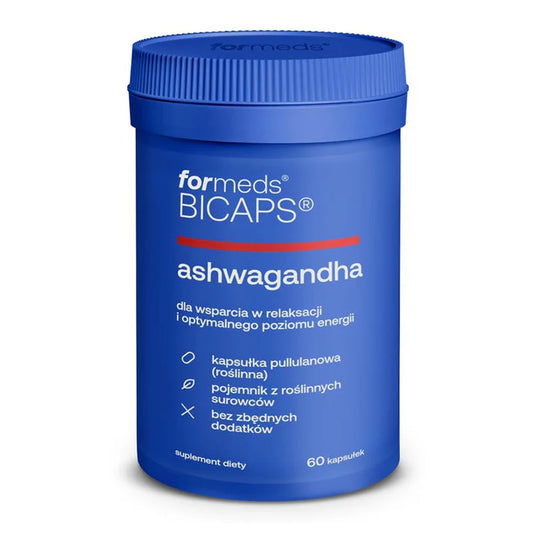 BICAPS ashwagandha 10,5 % witanoliodów wysoka dawka  60 kapsułek