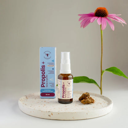 Propolis+ spray na gardło z ekstraktem z jeżówki purpurowej  Pasieka Sadowskich
