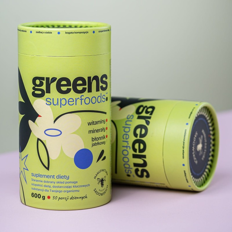 Greens+ aż 30 składników aktywnych & 50 kcal w dziennej porcji  Pasieka Sadowskich