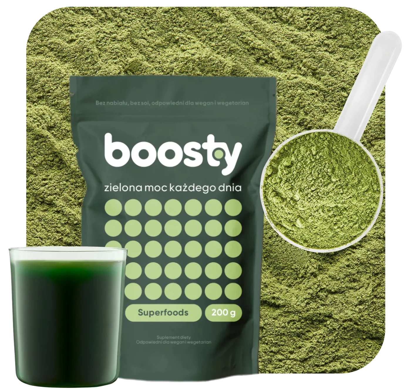 BOOSTY Zielona Moc Mieszanka Superfoods proszek 200 g