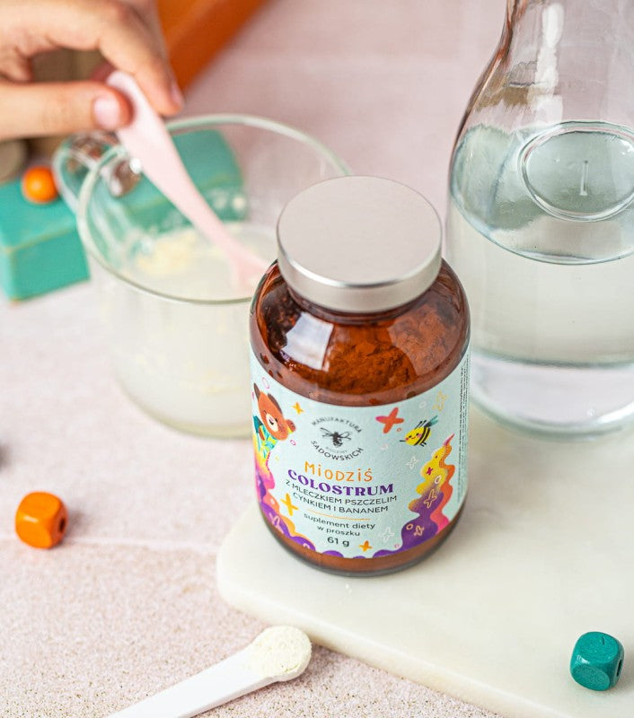 Colostrum z mleczkiem pszczelim, cynkiem i bananem Miodziś PASIEKA SADOWSKICH