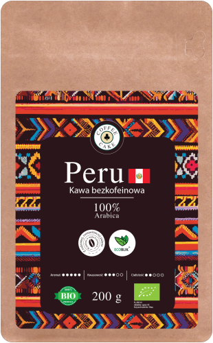 Kawa Arabica Peru BEZKOFEINOWA 200g EKO Ecoblik