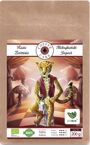 Kawa ziarnista ekologiczna MEKSYKAŃSKI JAGUAR 200g Ecoblik