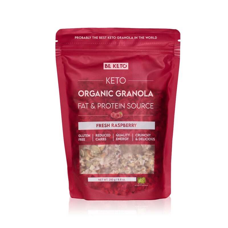 BIO Keto Granola – Świeża Malina 250g BeKeto