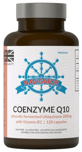 Koenzym Q10 200 mg z Witaminą B1 (Tiaminą), 120 kapsułek, Navigator