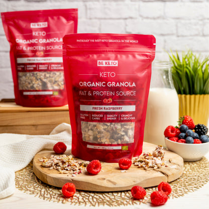 BIO Keto Granola – Świeża Malina 250g BeKeto