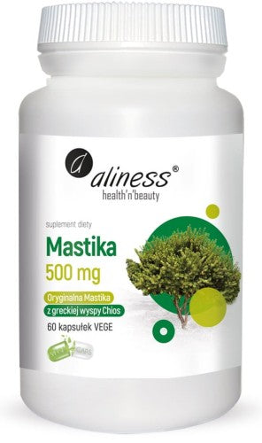 Mastika, sproszkowana żywica Pistacia lentiscus 500mg x 60 Vege caps. Aliness