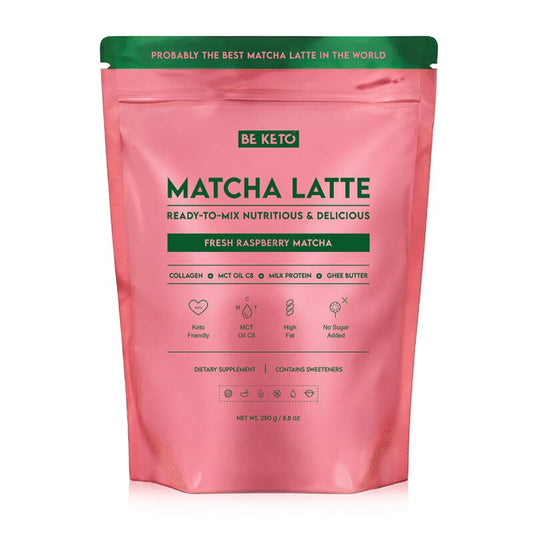 Matcha Latte (Olej MCT C8 & Kolagen & Ghee) – Świeża Malina 250g BeKeto