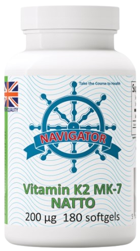 Witamina K2 MK-7 200 μg, 180 kapsułek miękkich (softgels), Navigator