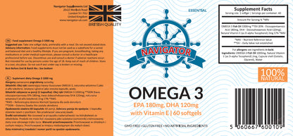 Navigator OMEGA 3 1000 mg, 60 kapsułek miękkich (softgels)