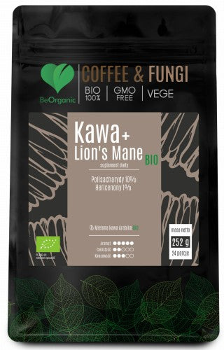 Kawa Arabica mielona + Lion’s Mane BIO 252g BeOrganic