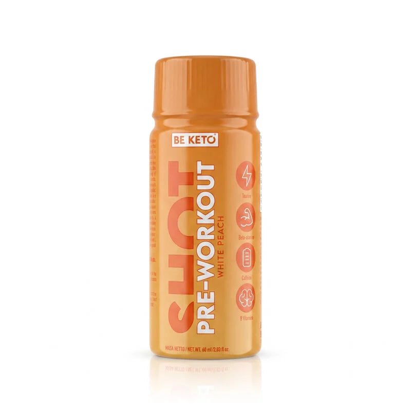 Shot Przedtreningowy – Biała Brzoskwinia 60 ml 1 sztuka BeKeto