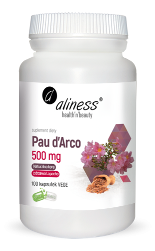 Pau d’Arco (sproszkowana kora Lapacho) 500mg x 100 vege caps Aliness