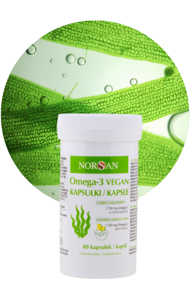 Norsan Omega-3 Vegan Kapsułki z alg 1700 mg 80 kapsułek