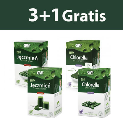 3+1 gratis, Chlorella Jęczmień Green Ways Zielonki KONTAKT TELEFONICZNY