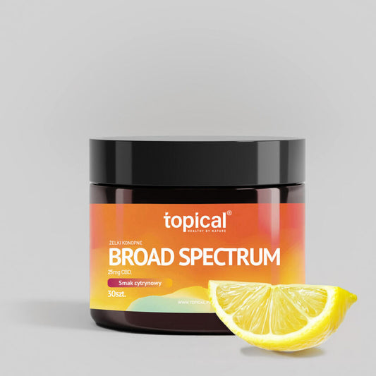Żelki konopne broad spectrum 25mg – smak cytrynowy – TOPICAL