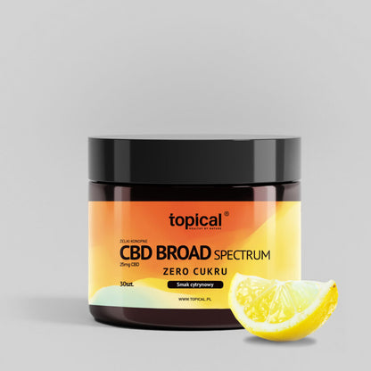 Żelki  broad spectrum 25 mg BEZ CUKRU – smak cytrynowy – TOPICAL