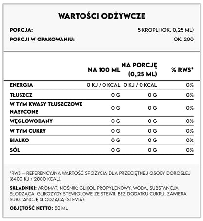 Krople Smakowe – Naturalna Czekolada 50ml BeKeto
