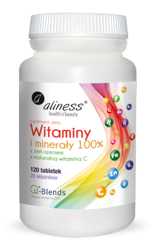 Witaminy i minerały 100% x 120 tabletek Aliness