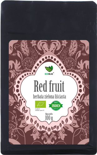 Herbata zielona RED FRUIT liściasta EKO Ecoblik