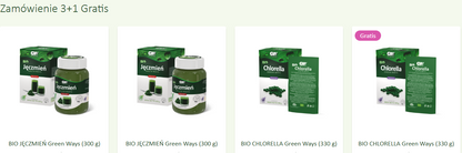 3+1 gratis, Chlorella Jęczmień Green Ways Zielonki KONTAKT TELEFONICZNY