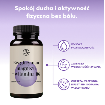 Bis-glicynian magnezu + witamina B6 Jemy Zdrowo