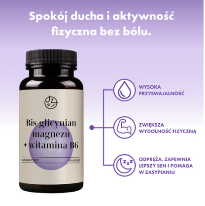 Bis-glicynian magnezu + witamina B6 Jemy Zdrowo