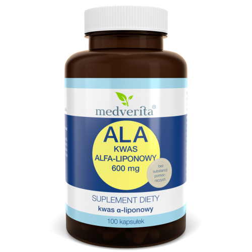 ALA Kwas Alfa-liponowy 600 mg - 100 kapsułek MEDVERITA