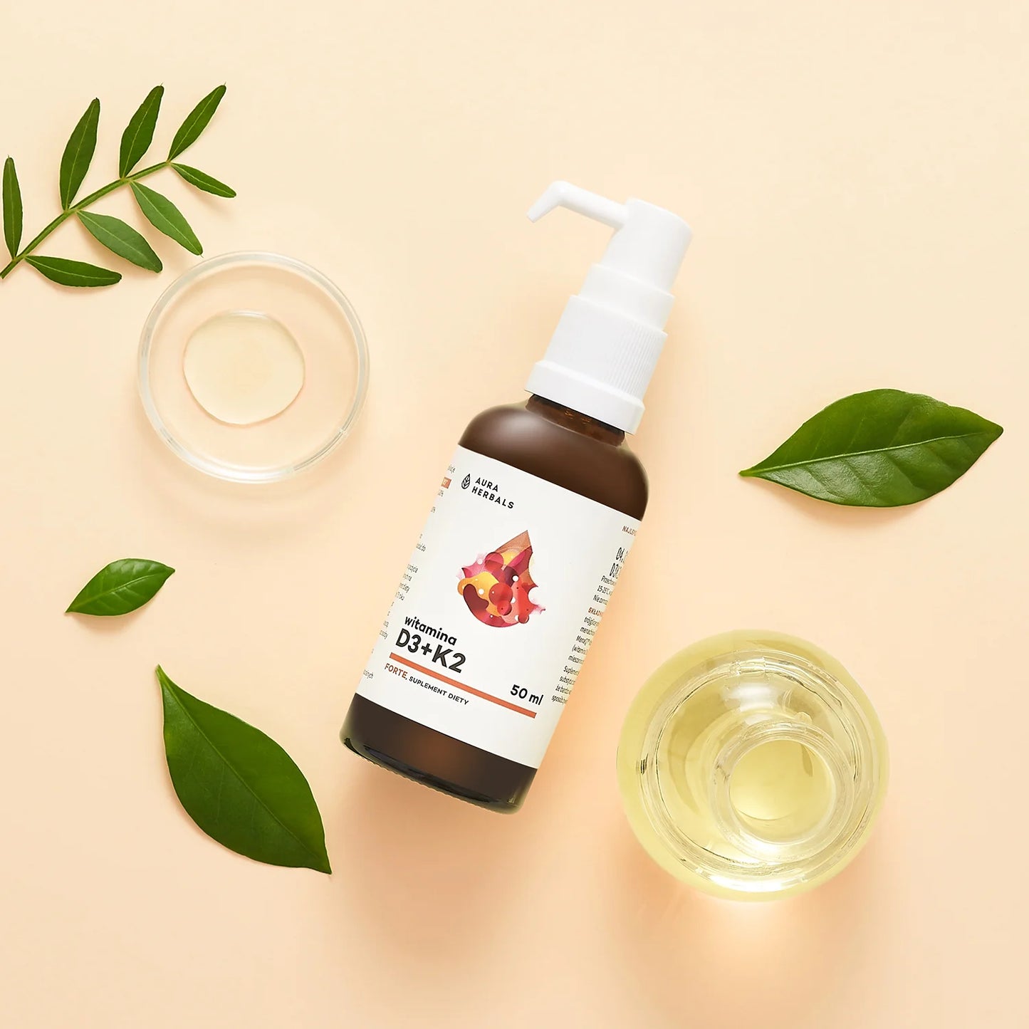 Witamina D3 4000 IU + K2, MCT, krople 50 ml AURA HERBALS