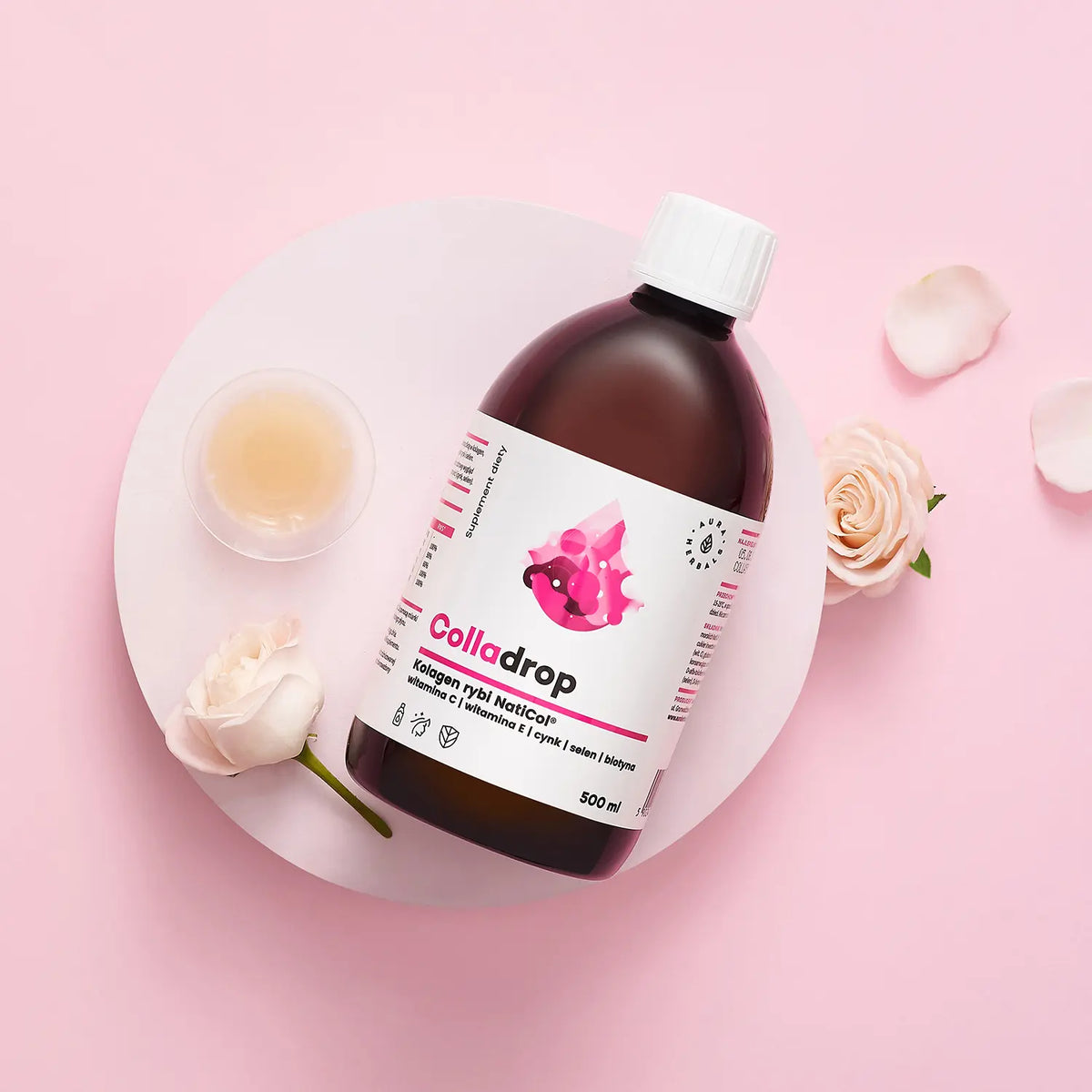 Colladrop, Kolagen rybi NatiCol + witamina C, płyn 500 ml Aura Herbals