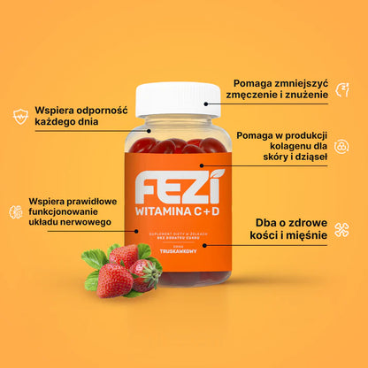 FEZI Witamina C+D w żelkach bez cukru