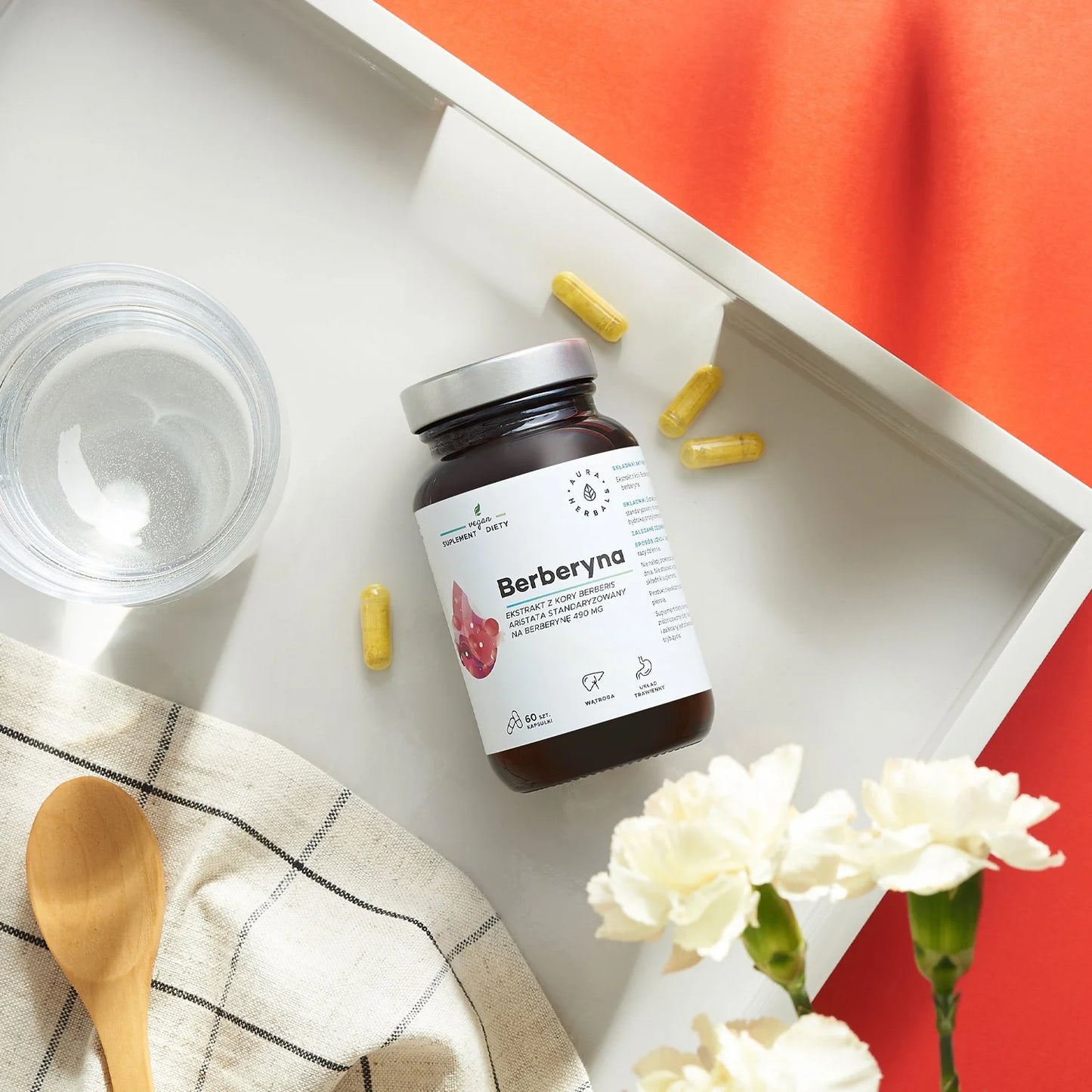 Aura Herbals Berberyna 490 mg, HCL, Berberis aristata, kapsułki 60 szt.