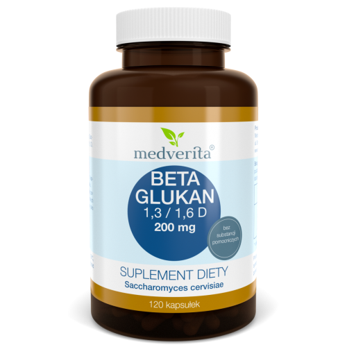 Beta Glukan 1,3 / 1,6 D 200mg - 120 kapsułek Medverita