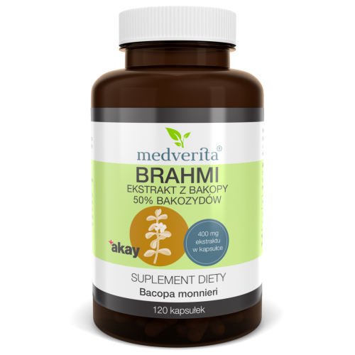 Brahmi Bakopa drobnolistna 50% bakozydów - 120 kapsułek MEDVERITA