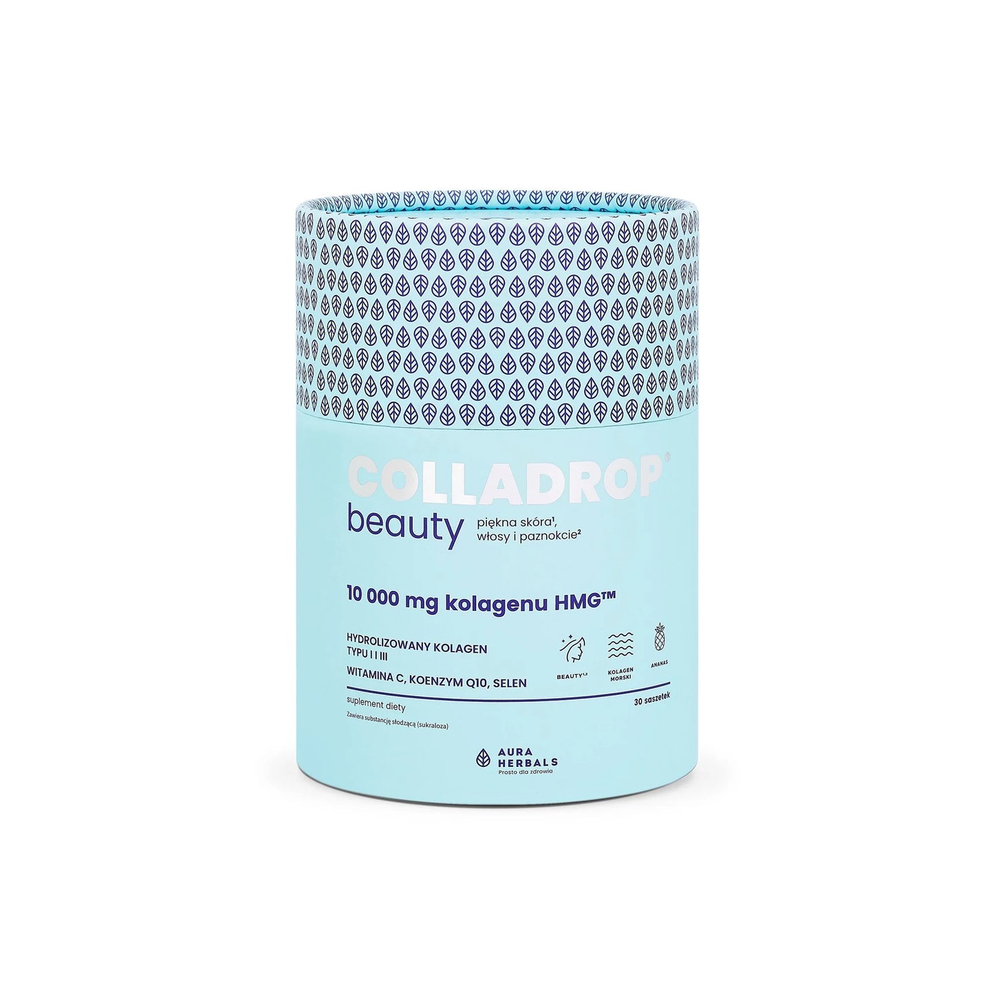 Aura Herbals Colladrop Beauty, kolagen HMG 10000 mg, ananas, saszetki 30 szt.