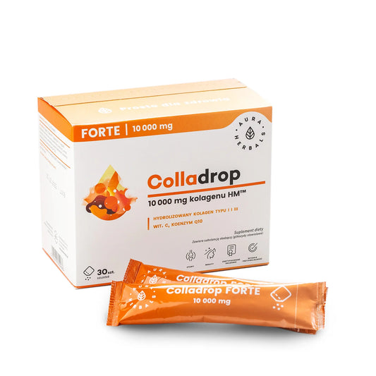 Aura Herbals  Colladrop Forte, kolagen morski 10000 mg, saszetki 30 szt.