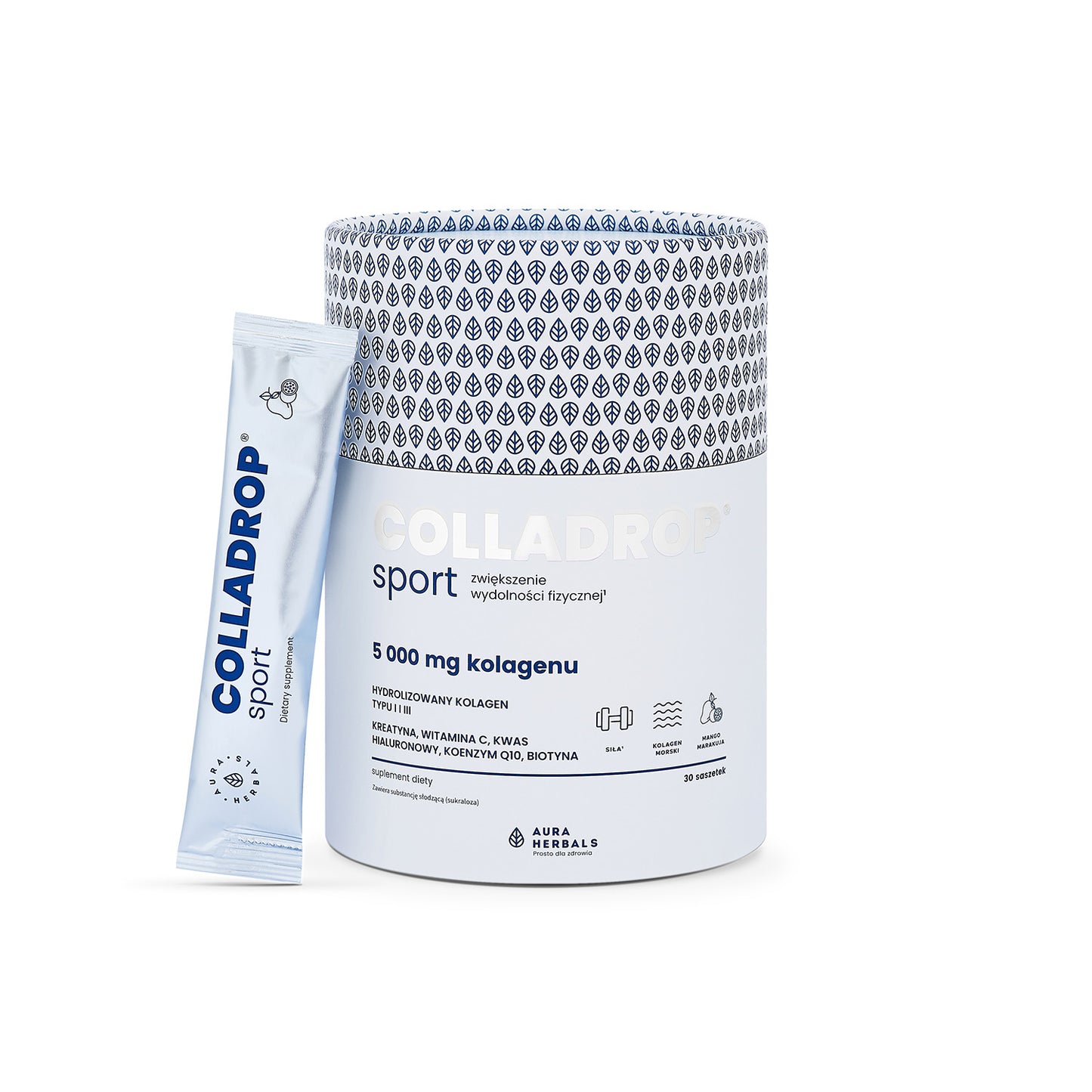 Aura Herbals Colladrop® Sport + kreatyna, kolagen morski 5000 mg, saszetki 30 szt.