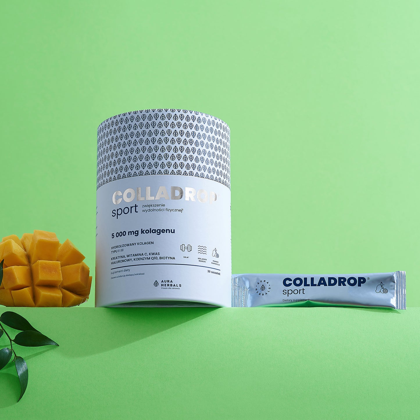 Aura Herbals Colladrop® Sport + kreatyna, kolagen morski 5000 mg, saszetki 30 szt.