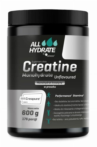 AllHydrate, Creatine KREATYNA (Creapure®) 600g, 176porcji ALINESS