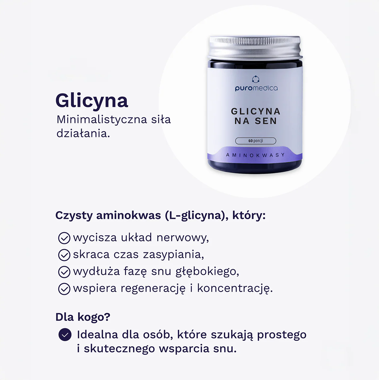 Glicyna na sen PUROMEDICA 1000 MG