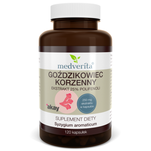 Goździkowiec korzenny ekstrakt 25% polifenoli - 120 kapsułek MEDVERITA