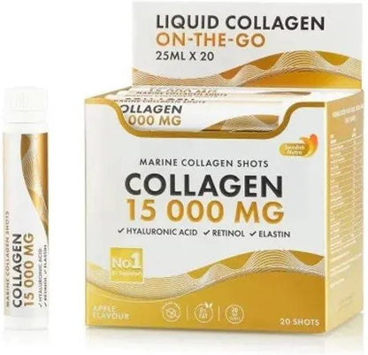 Swedish Nutra Collagen 15 000 mg Shots 25ml x 20szt  Kolagen Morski Marine SZYBKA WYSYŁKA